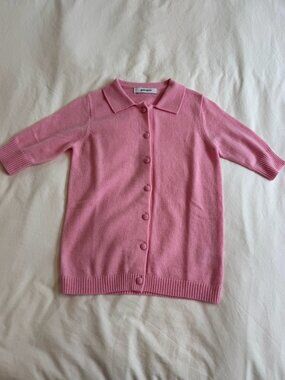 Gimaguas pink knit button up shirt